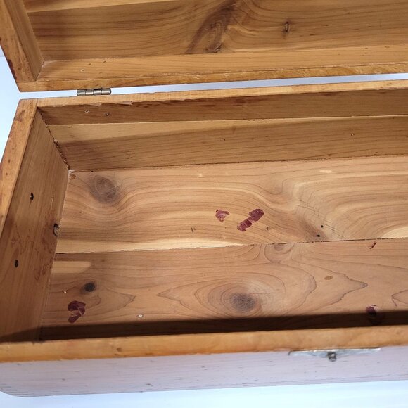 Jewelry Box Treasure Chest Wood Sail Boat Ship Cedar Metal Bands Swivel Lock - Picture 9 of 11